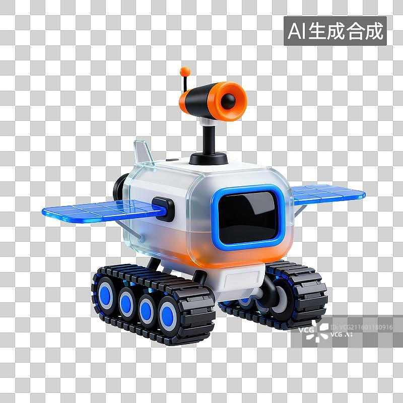 【AI数字艺术】3D磨砂玻璃材质科技科幻主题太空车元素图片素材