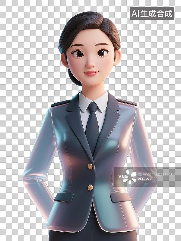 【AI数字艺术】MBTI理论职业心理性格测试16种人格类型分析师NT型外向ENTJ指挥官3D角色形象模型插画无背景图片素材