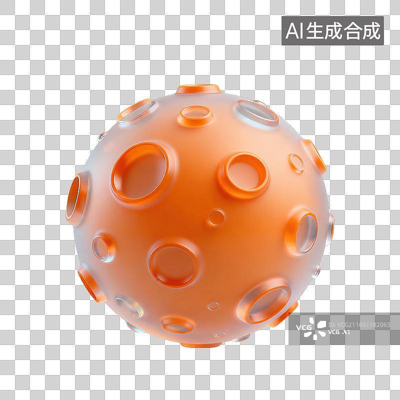 【AI数字艺术】3D磨砂玻璃材质科技科幻主题火星元素图片素材
