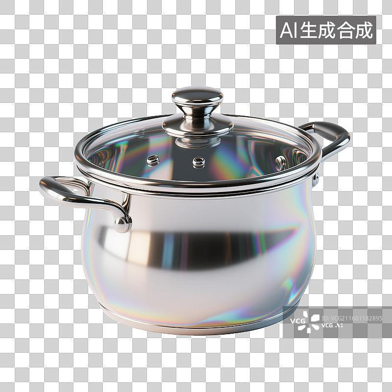 【AI数字艺术】不锈钢带盖汤锅图片素材