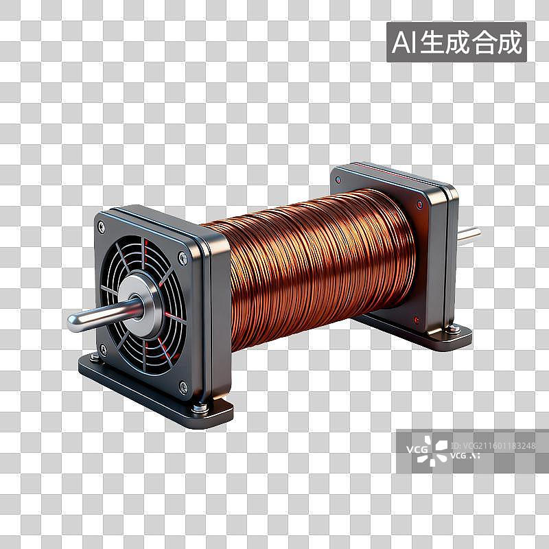 【AI数字艺术】电磁线圈电机模型图片素材