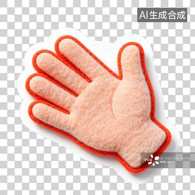 【AI数字艺术】毛绒手掌形状贴纸图片素材