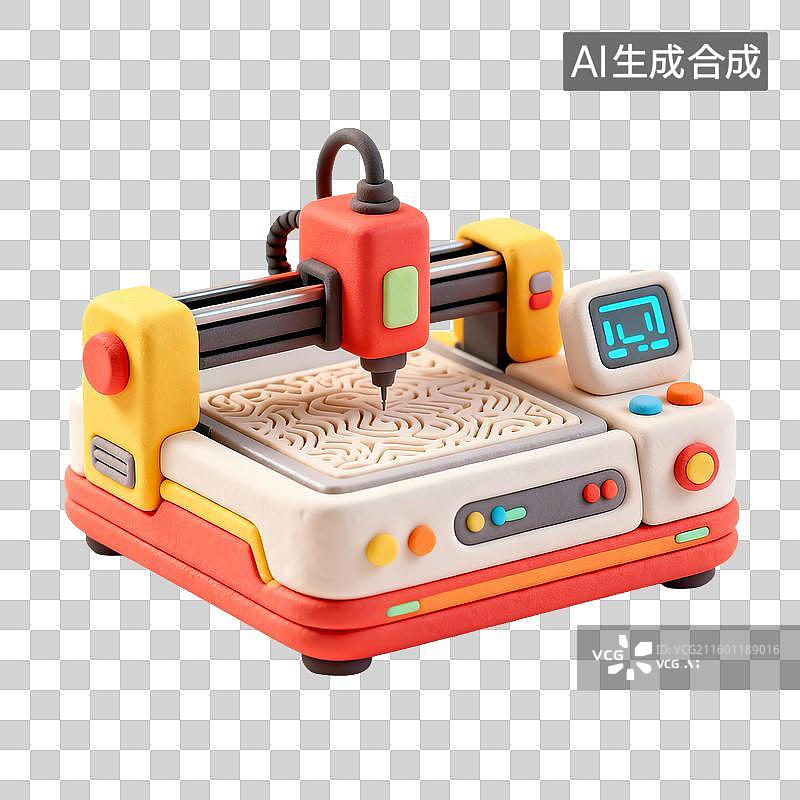 【AI数字艺术】卡通风格的3D打印机模型图片素材