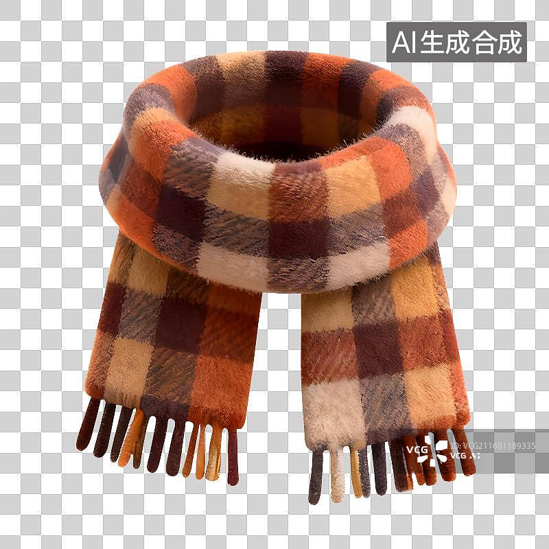【AI数字艺术】3D冬季围巾围脖针织毛绒质感元素图片素材