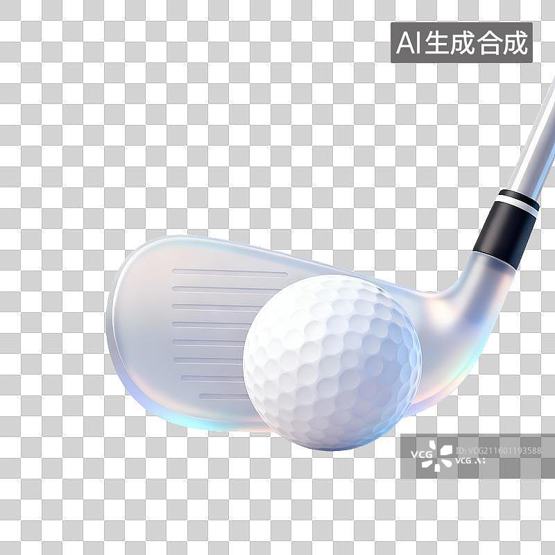 【AI数字艺术】高尔夫球杆与高尔夫球的特写图片素材