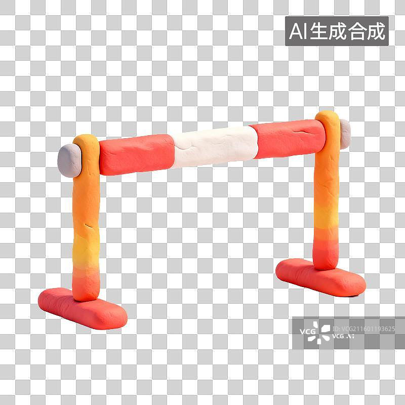 【AI数字艺术】彩色塑料路障图片素材