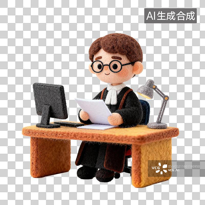 【AI数字艺术】律师在办公桌前阅读文件图片素材
