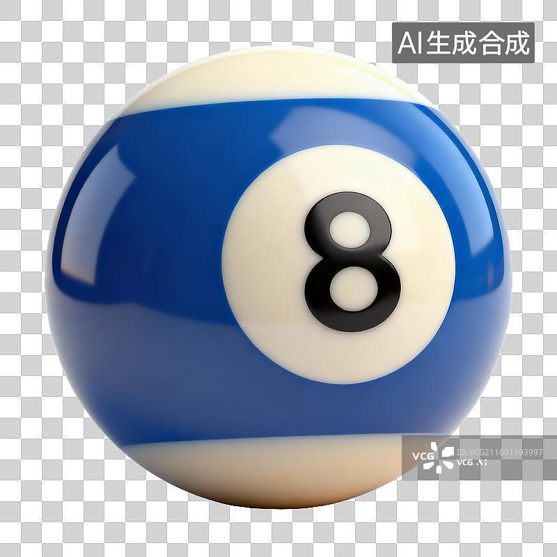 【AI数字艺术】蓝色八号台球图片素材