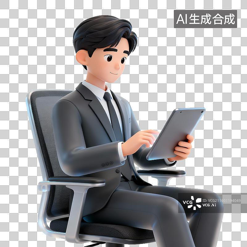 【AI数字艺术】商务人士使用平板电脑图片素材