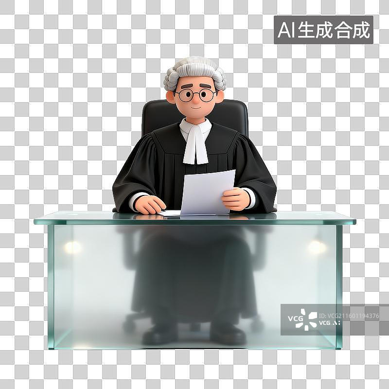 【AI数字艺术】法官在法庭上宣读判决书图片素材