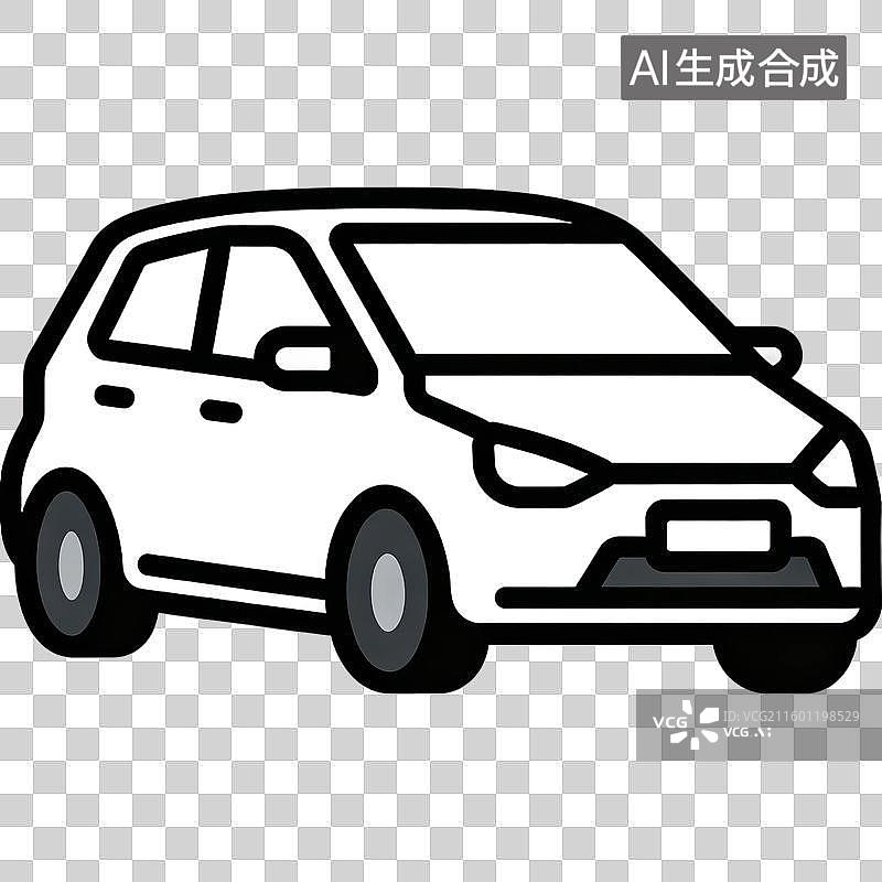 【AI数字艺术】简洁的小型汽车示意图图片素材