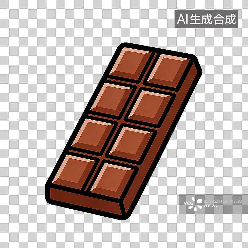 【AI数字艺术】一块长方形的美味巧克力图片素材