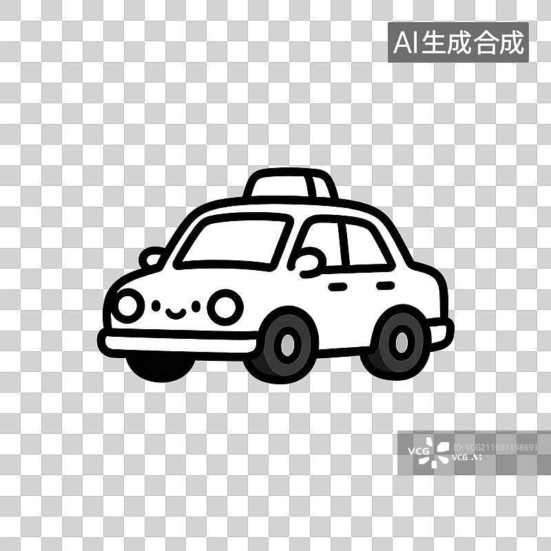 【AI数字艺术】可爱卡通风格汽车插画图片素材