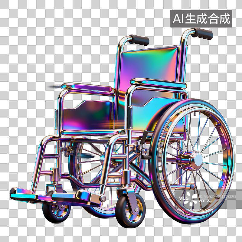 【AI数字艺术】色彩斑斓全息轮椅图片素材