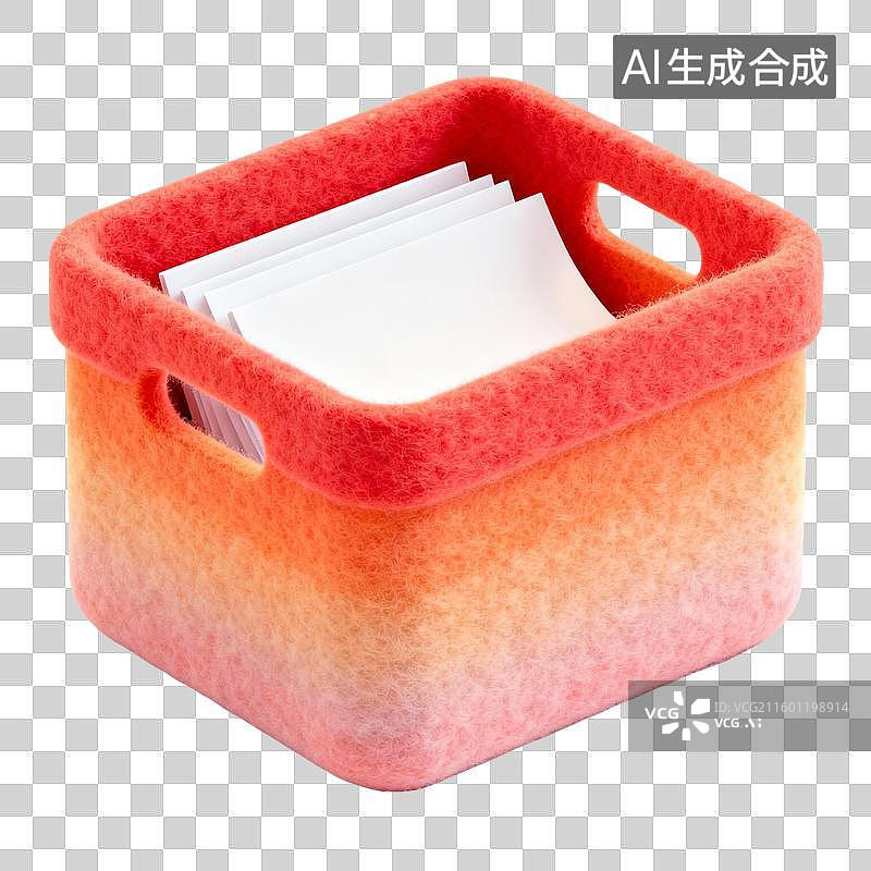 【AI数字艺术】3d红橙渐变毛毡办公商务元素图片素材