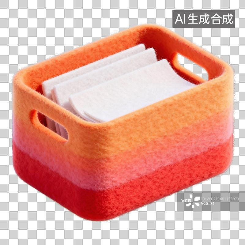 【AI数字艺术】3d红橙渐变毛毡办公商务元素图片素材
