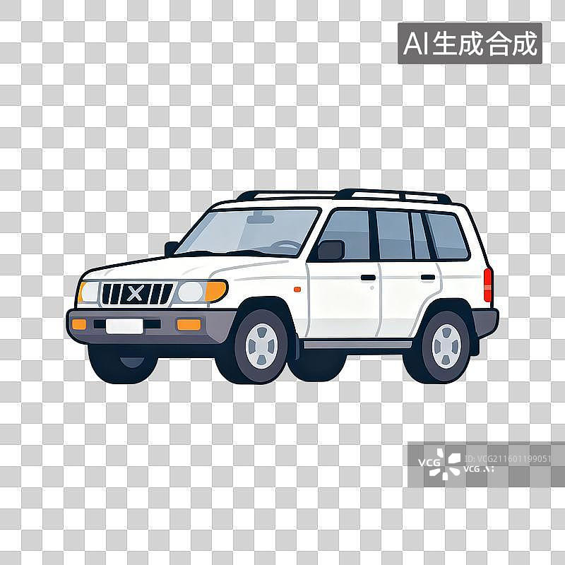 【AI数字艺术】白色的SUV汽车侧面图图片素材