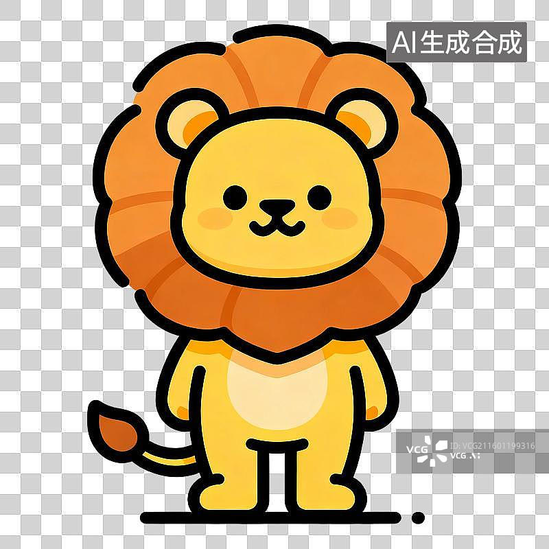 【AI数字艺术】可爱卡通小狮子形象图片素材