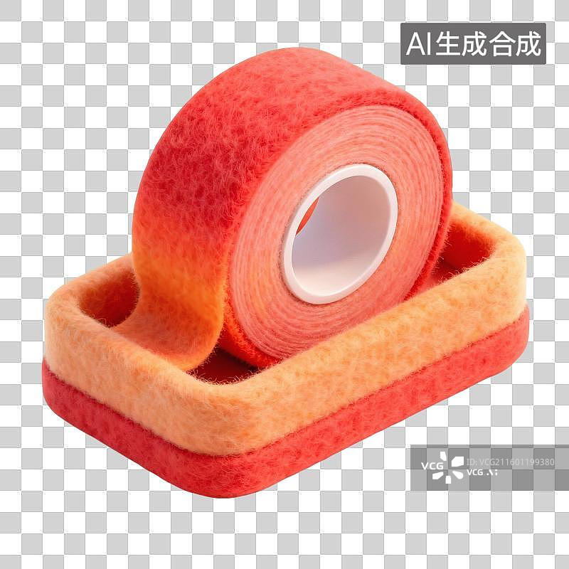 【AI数字艺术】3d红橙渐变毛毡办公商务元素图片素材