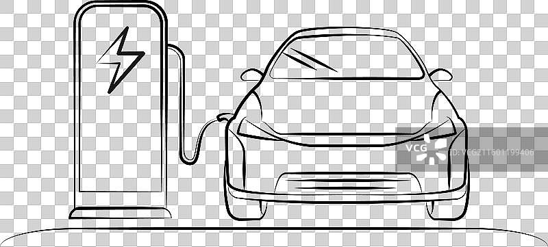 电动汽车充电站线路图片素材
