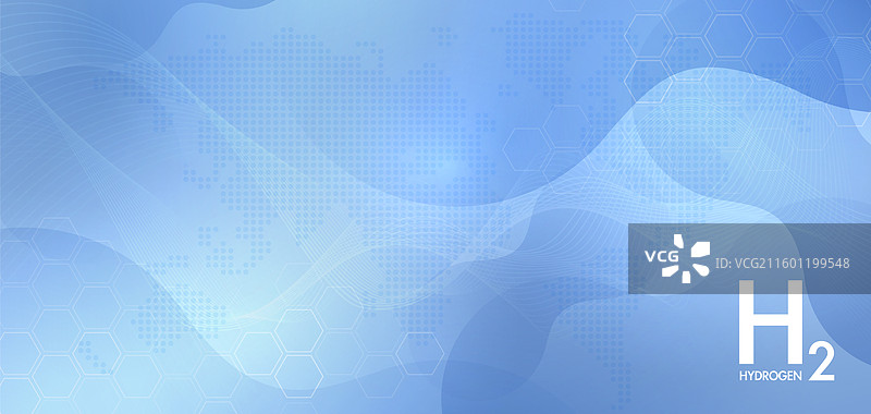 抽象蓝色背景，氢气和H2图片素材