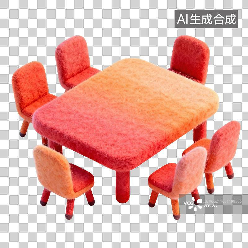 【AI数字艺术】3d红橙渐变毛毡办公商务元素图片素材