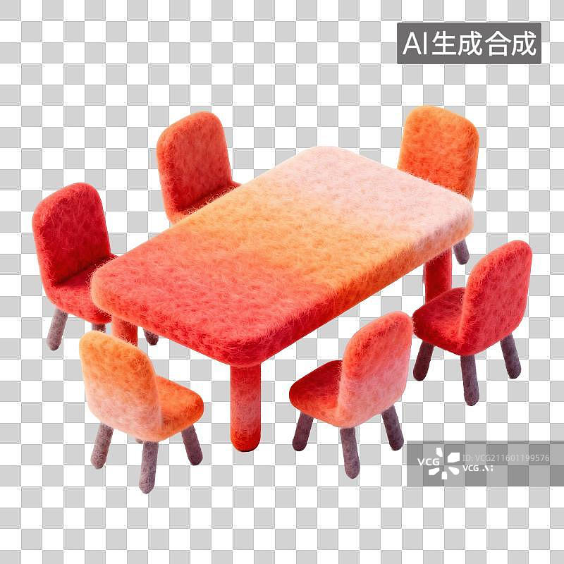 【AI数字艺术】3d红橙渐变毛毡办公商务元素图片素材