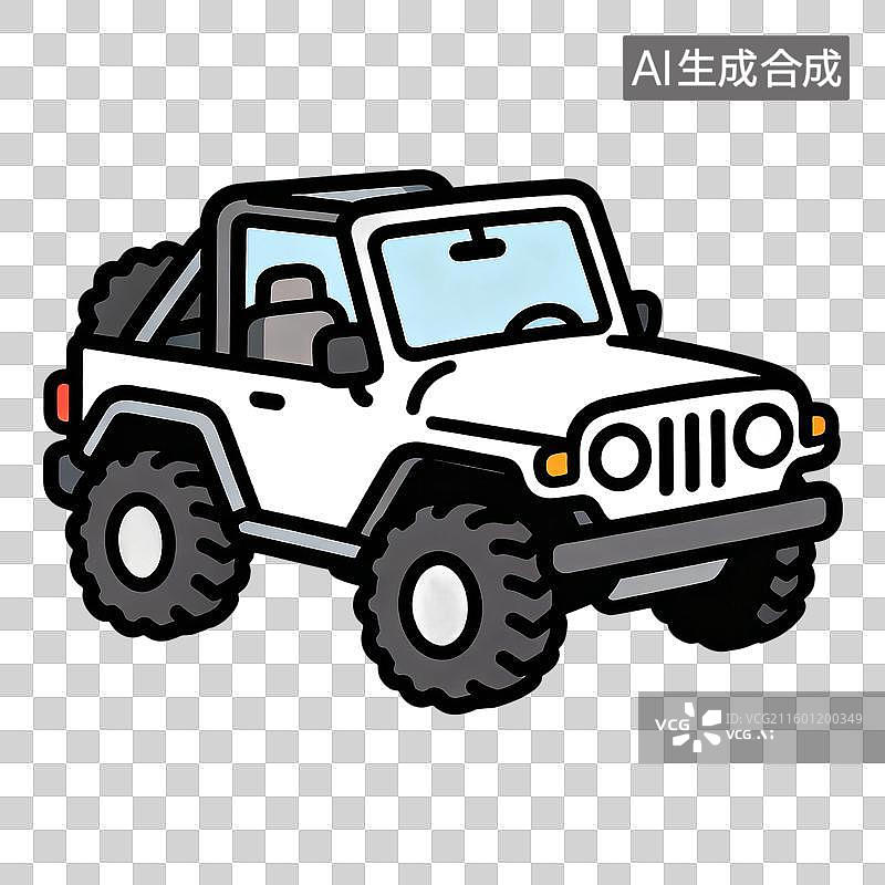【AI数字艺术】白色敞篷越野汽车图片素材