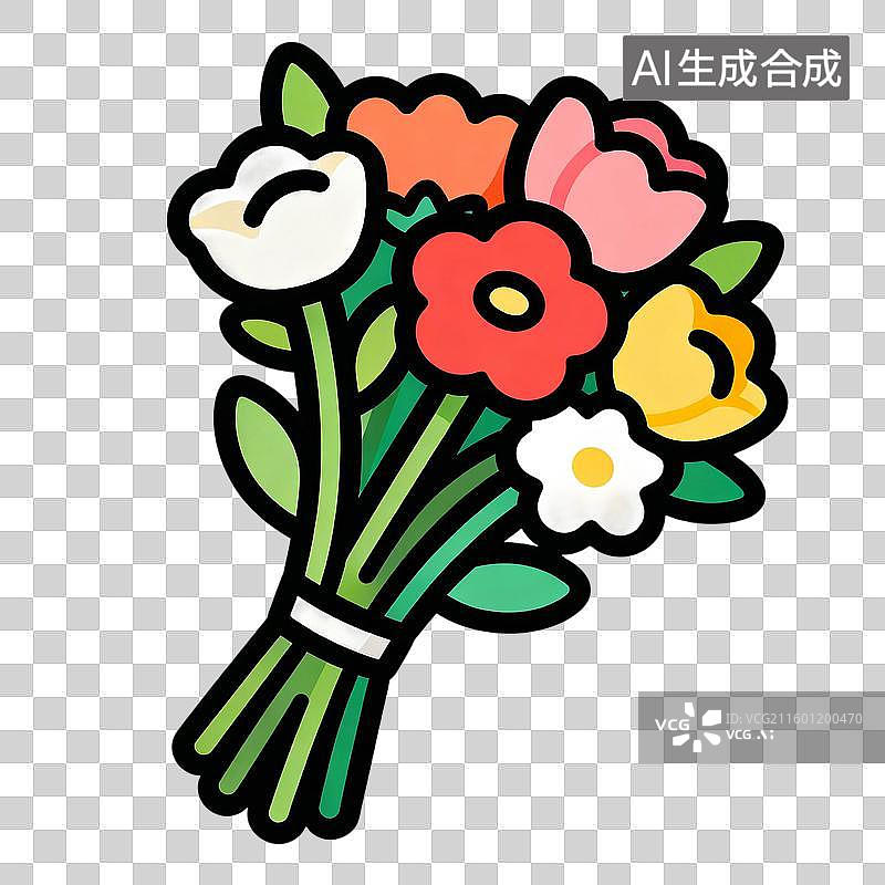 【AI数字艺术】色彩缤纷的鲜花花束图片素材