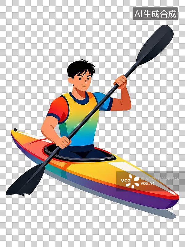 【AI数字艺术】皮划艇运动员图片素材
