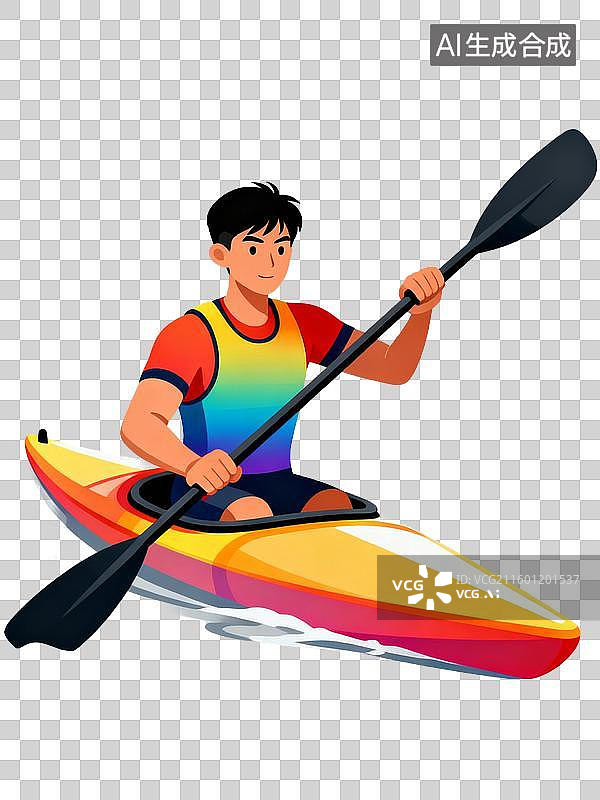 【AI数字艺术】皮划艇运动员图片素材