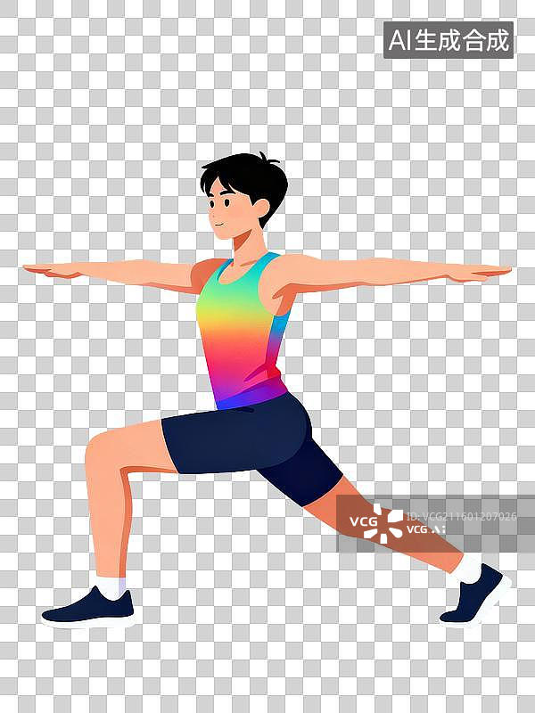 【AI数字艺术】侧弓步锻炼图片素材