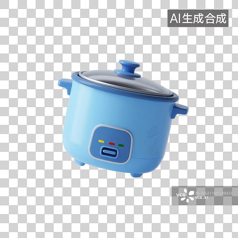【AI数字艺术】3D渲染，卡通电饭锅，糖果，厨房用品，烹调器具，免抠元素图片素材