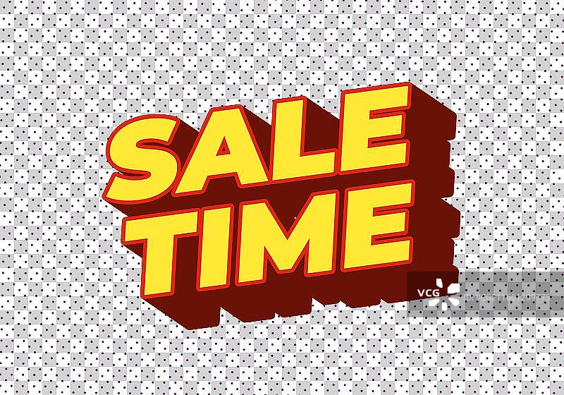 促销时间文字特效标志，色彩鲜艳，立体感十足图片素材