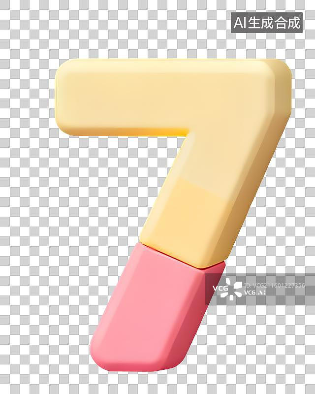 【AI数字艺术】数字7马卡龙渐变配色几何装饰卡通创意数字设计图片素材