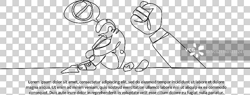 自我焦虑的连续线条设计图片素材
