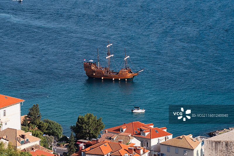 克罗地亚亚得里亚海海盗船图片素材