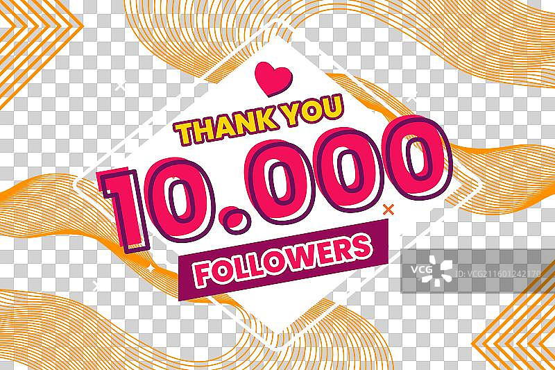感谢社交媒体上10000名粉丝图片素材