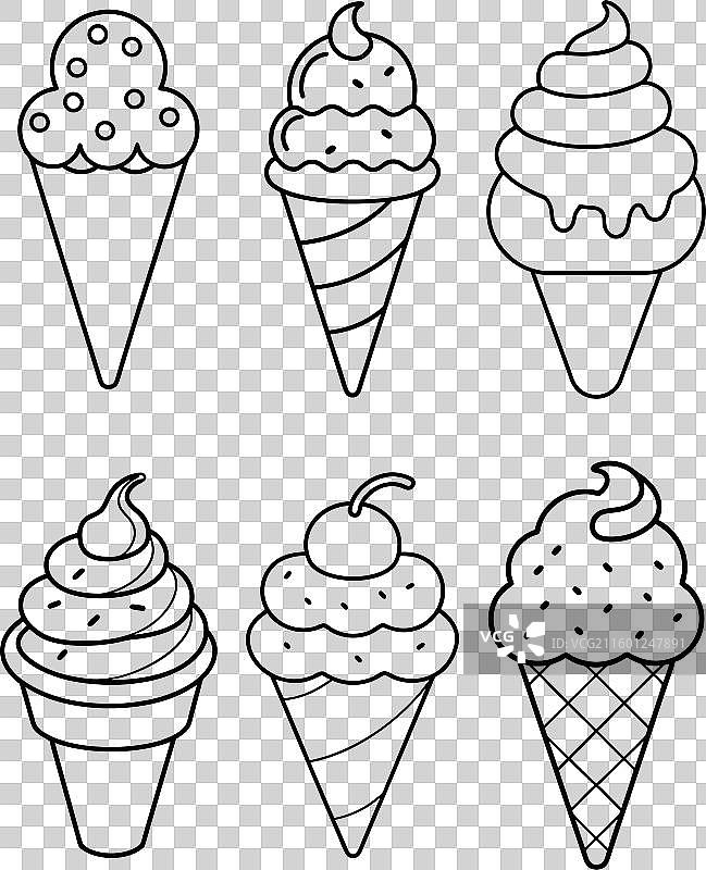 顶部冰淇淋剪影图片，供设计师使用图片素材