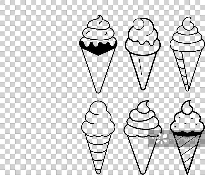 用于设计的顶部冰淇淋剪影图片图片素材