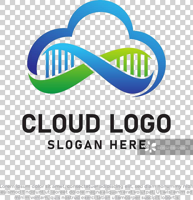 抽象的DNA云波浪Logo设计模板图片素材