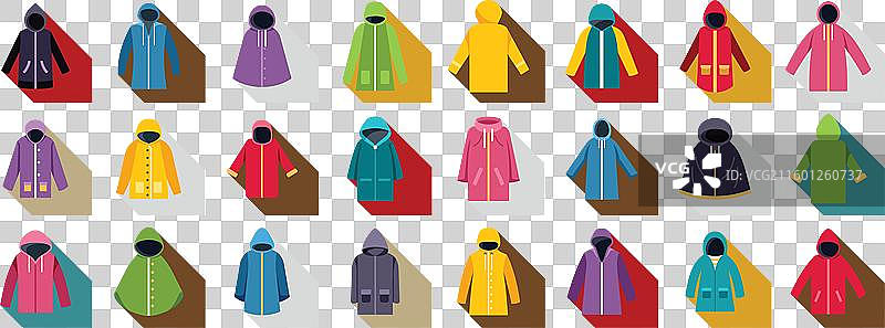 雨衣图标集，一套丰富多彩的图标图片素材