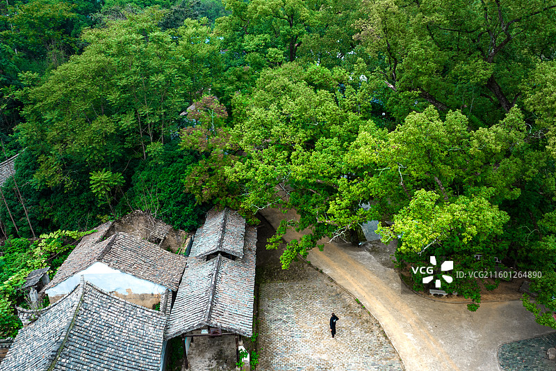航拍广西桂林市灌阳县富瑞坪古民居图片素材