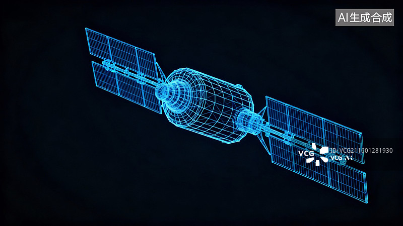 【AI数字艺术】卫星抽象概念场景，全球卫星定位系统，人造卫星图片素材