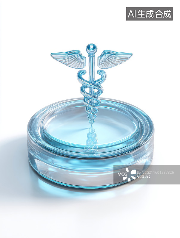 【AI数字艺术】透明医疗标志雕塑图片素材