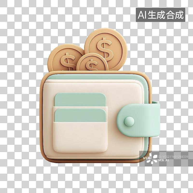 【AI数字艺术】3d钱包图标图片素材