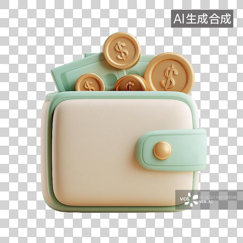 【AI数字艺术】3d钱包图标图片素材