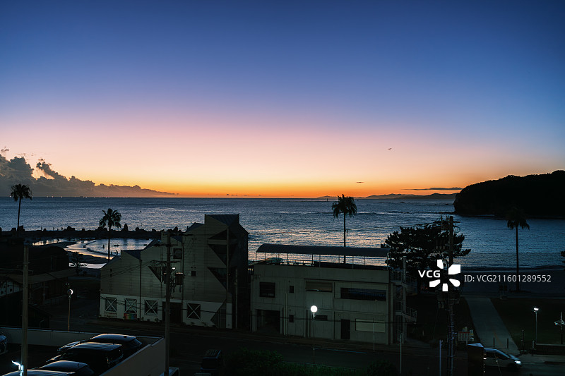 太平洋海边落日图片素材