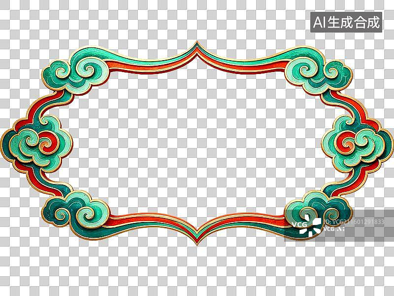 【AI数字艺术】中式边框 中国传统云纹边框图案图片素材