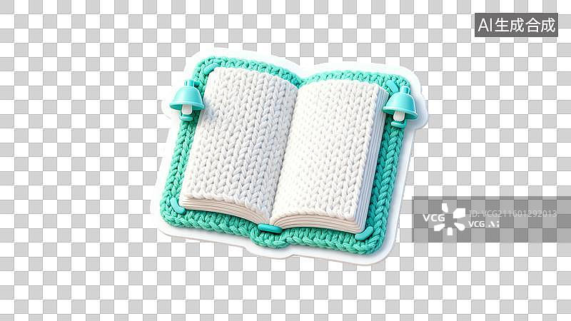 【AI数字艺术】针织书本带绿色边框图片素材